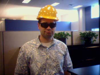 me in a hard hat and sunglasses